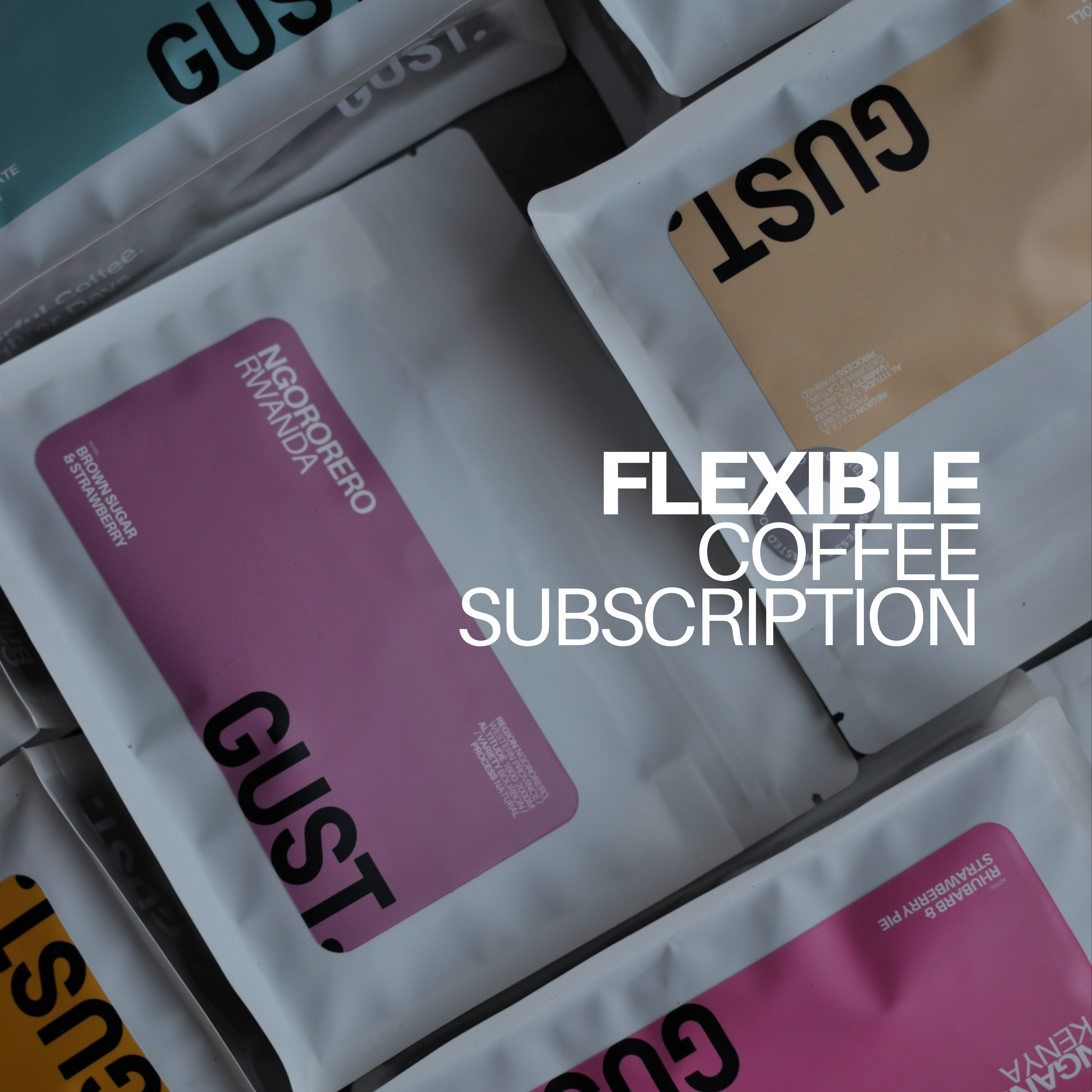 FLEXIBLE COFFEE SUBSCRIPTION - Gust Coffee Roasters, abonnement café, koffie abonnement, koffie box, specialty coffee