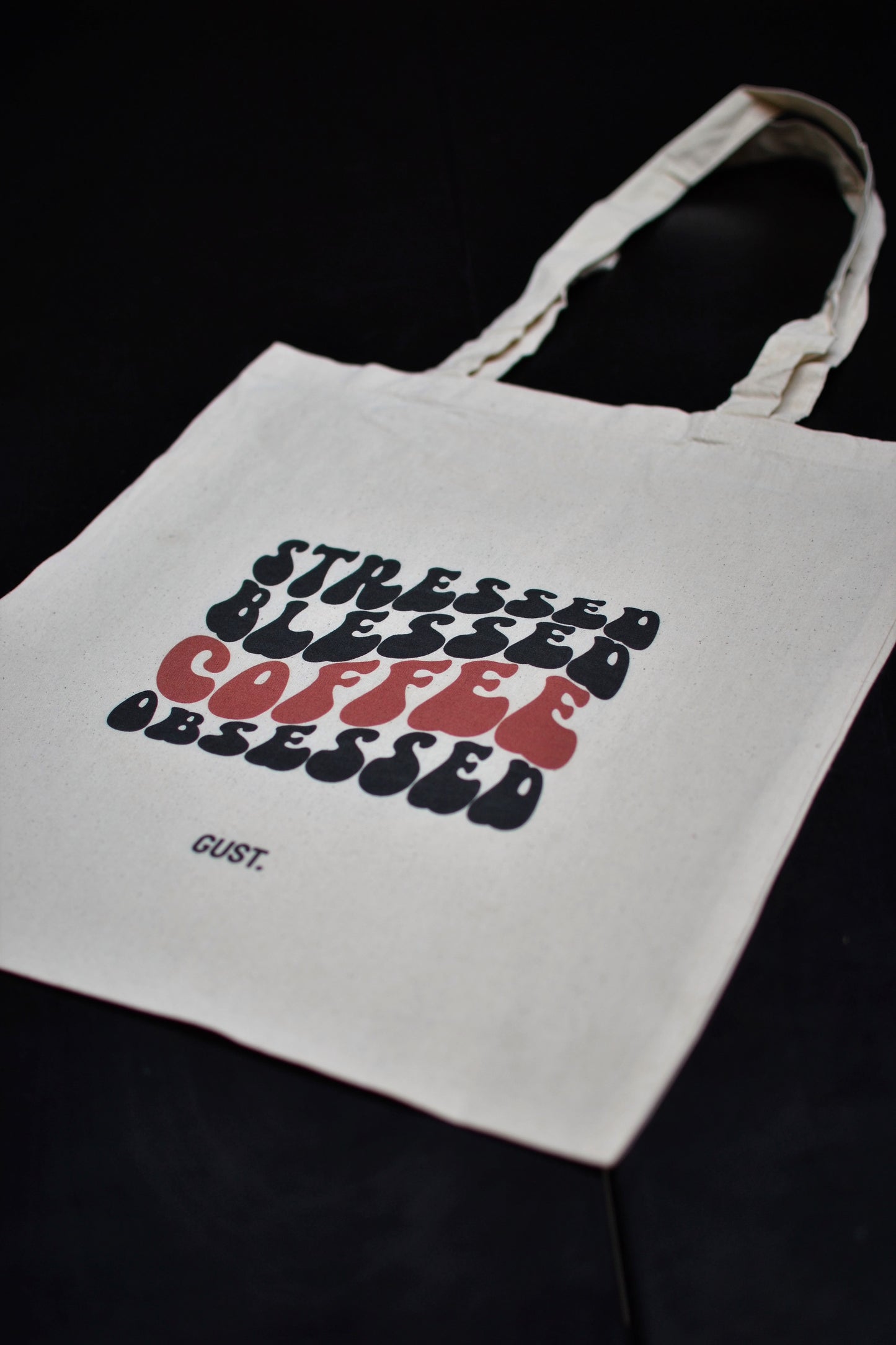 tote bag, merch, gear, gust coffee roasters, coffee obsessed, coffee gear, coffee merch