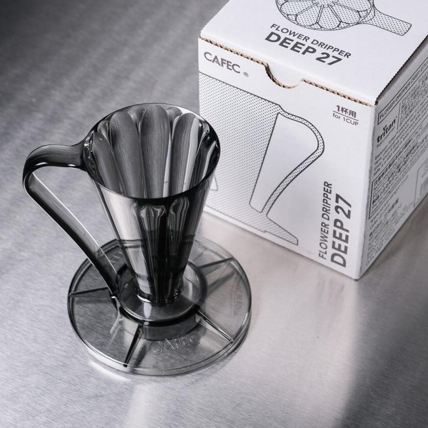 Cafec Flower Dripper Deep 27 - Clear Black - Gust Coffee Roasters