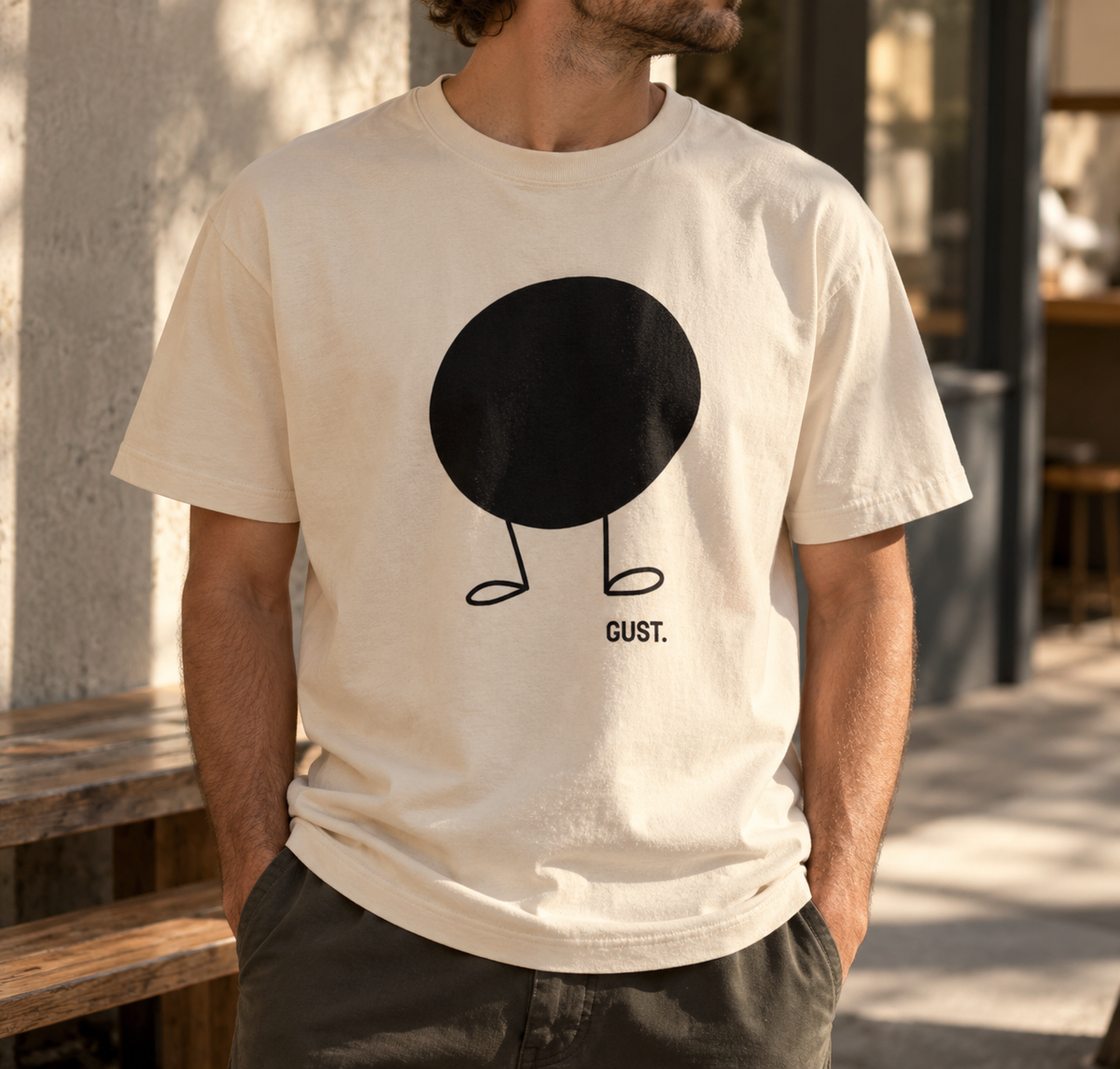 GUST baggy t-shirt beige - Gust Coffee Roasters